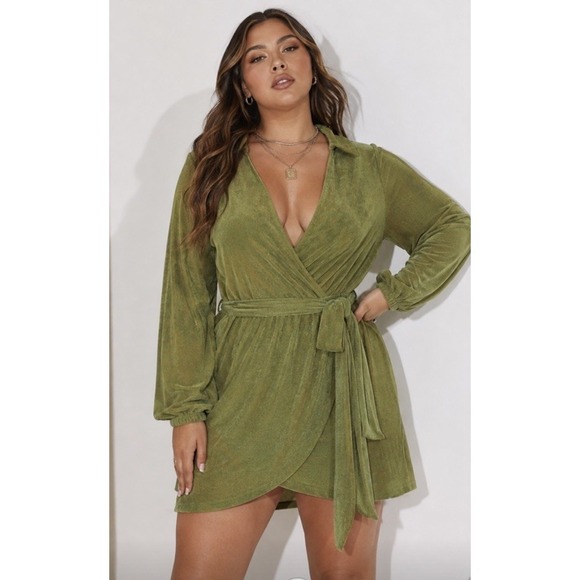 Princess Polly Dresses & Skirts - Princess Polly Party Time Mini Wrap Dress Sz 12 Sexy Boho HOCO Going Out 70s